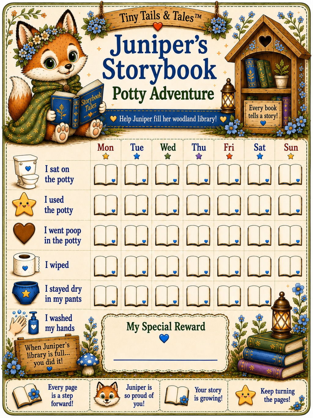 Juniper’s Storybook Potty Adventure™ | Printable Potty Chart PDF