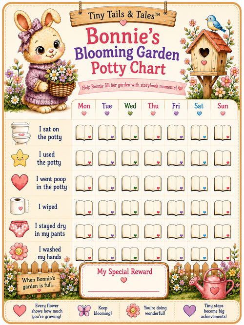 Bonnie’s Blooming Garden Potty Chart™ | Printable PDF Reward Chart