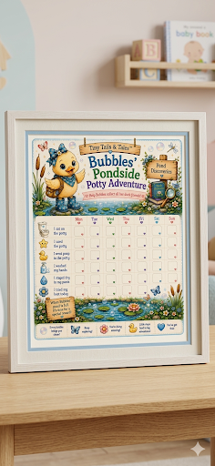 Bubbles’ Pondside Potty Adventure™ | Printable Potty Chart PDF | Instant Digital Download