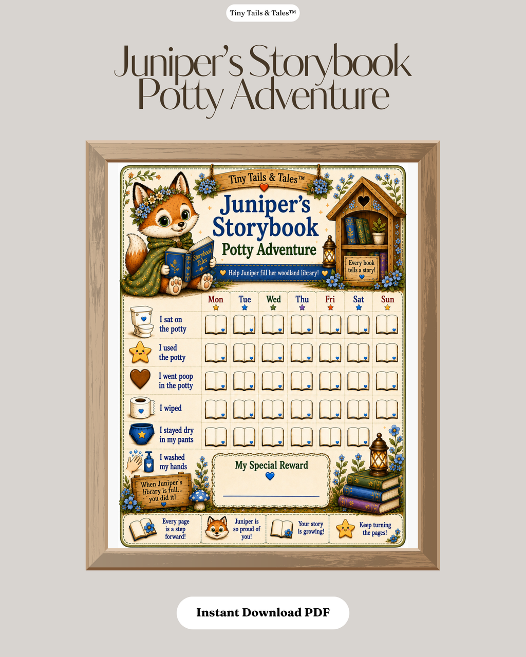 Juniper’s Storybook Potty Adventure™ | Printable Potty Chart PDF
